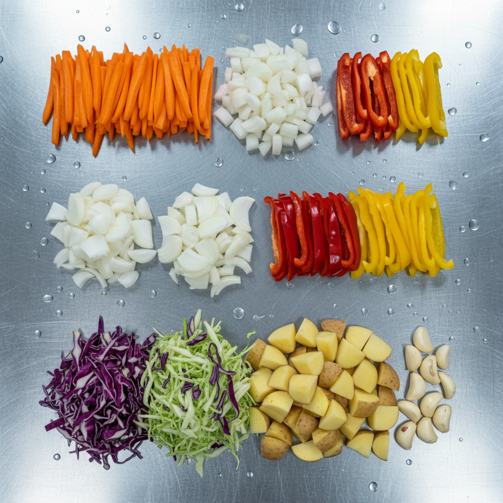 Prepared produce - precision cut vegetables
